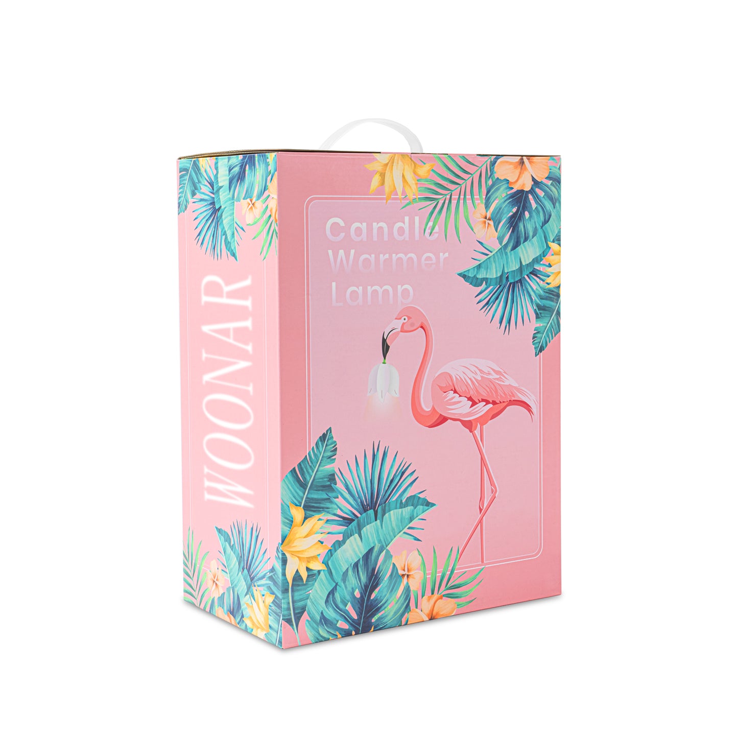 WOONAR Fragrance Candle Warmer Flamingo Lamp with Timer, Dimmable, Halogen, Polished, Pink, for Home Decor 6.69 x11 x15.35 in